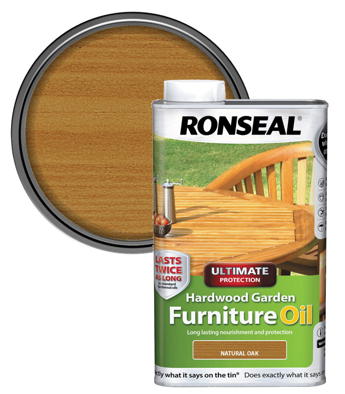Ronseal Hardwood Furniture Oil - 1L - Natural Oak