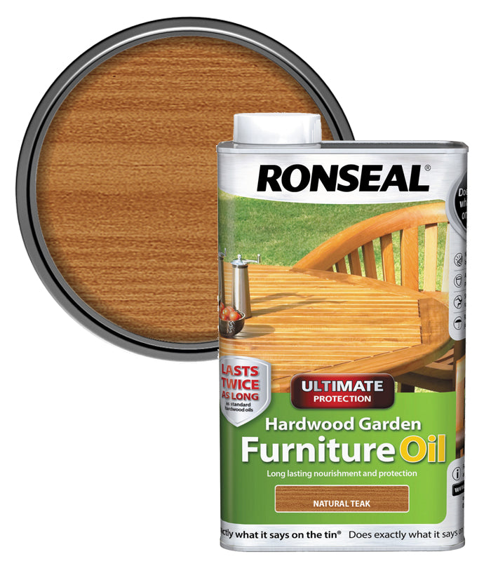Ronseal Hardwood Furniture Oil - 1L - Natural Teak