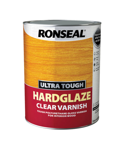 Ronseal Ultra Tough Wood Varnish - Clear - Hardglaze - 5L