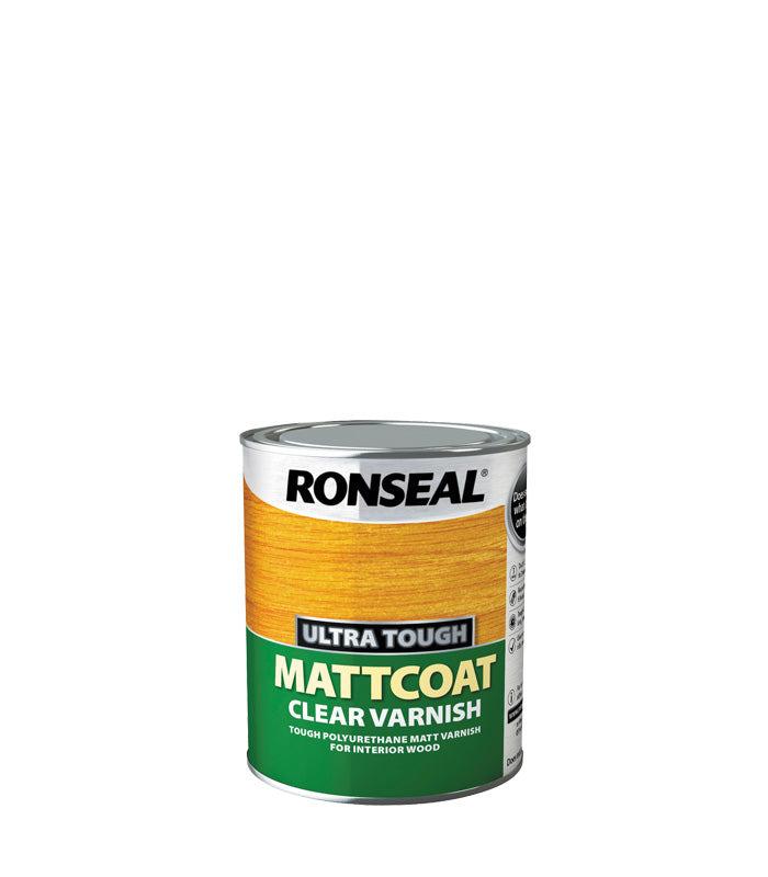 Ronseal Ultra Tough Wood Varnish - Clear - Mattcoat - 750ml