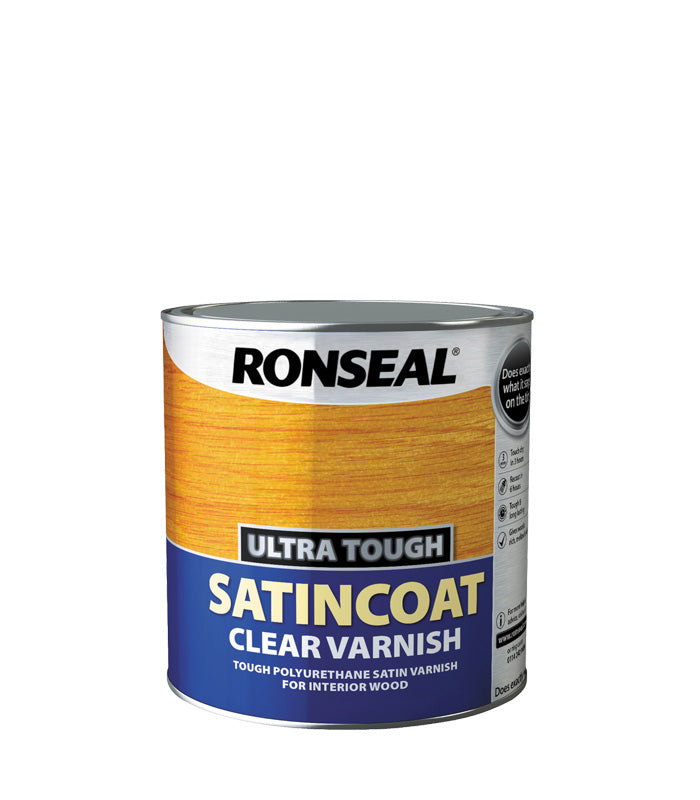 Ronseal Ultra Tough Wood Varnish - Clear - Satincoat - 2.5L