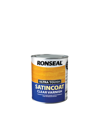 Ronseal Ultra Tough Wood Varnish - Clear - Satincoat - 750ml