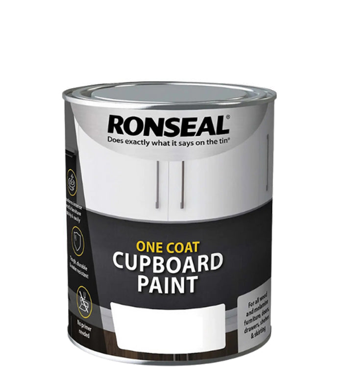 Ronseal One Coat Water Based Cupboard Melamine and MDF Paint - 750ml