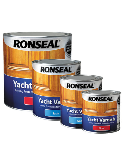 Ronseal Exterior Yacht Wood Varnish - Gloss or Satin - All Sizes
