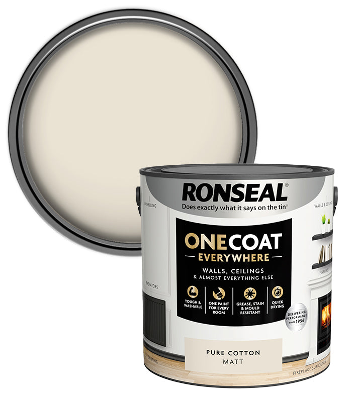 Ronseal One Coat Everywhere Matt - 2.5L - Pure Cotton