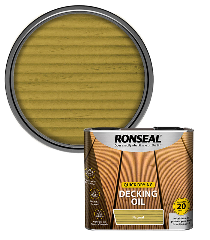 Ronseal Quick Drying Decking Oil - 2.5L - Natural