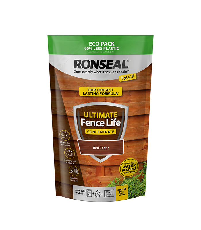 Ronseal Ultimate Fence Life Concentrate - Eco-friendly pouch - 950ml - All Colours