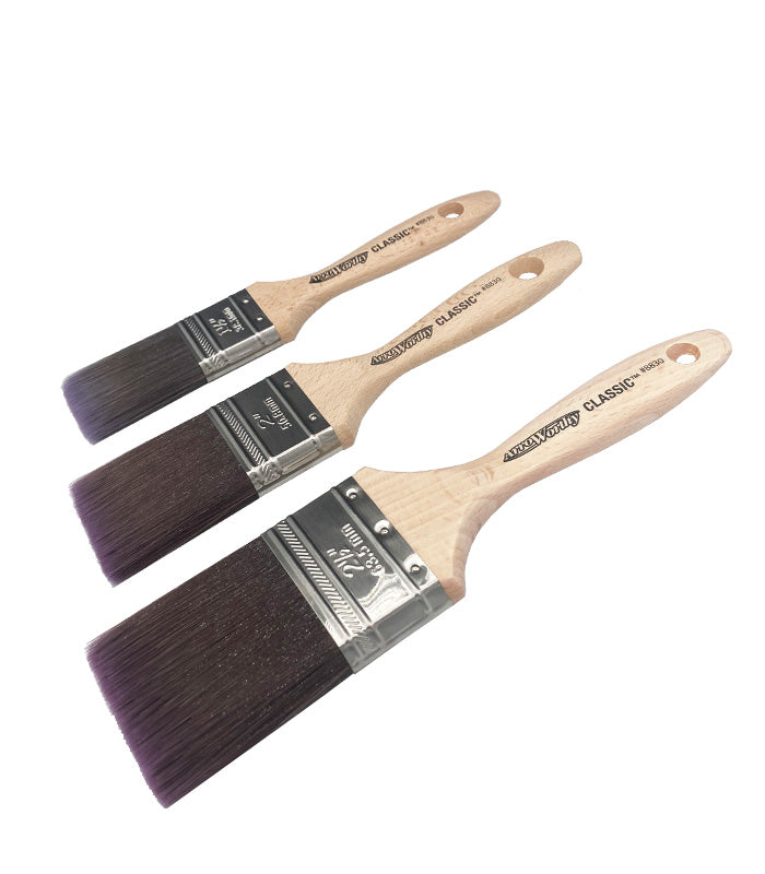 Arroworthy Classic Flat Beaver Tail Paint Brush - 3 Pack