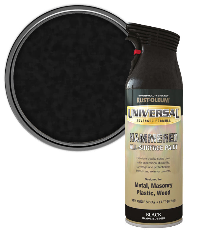 Rust-Oleum Universal All Surface Spray Paint - Hammered - Black - 400ml