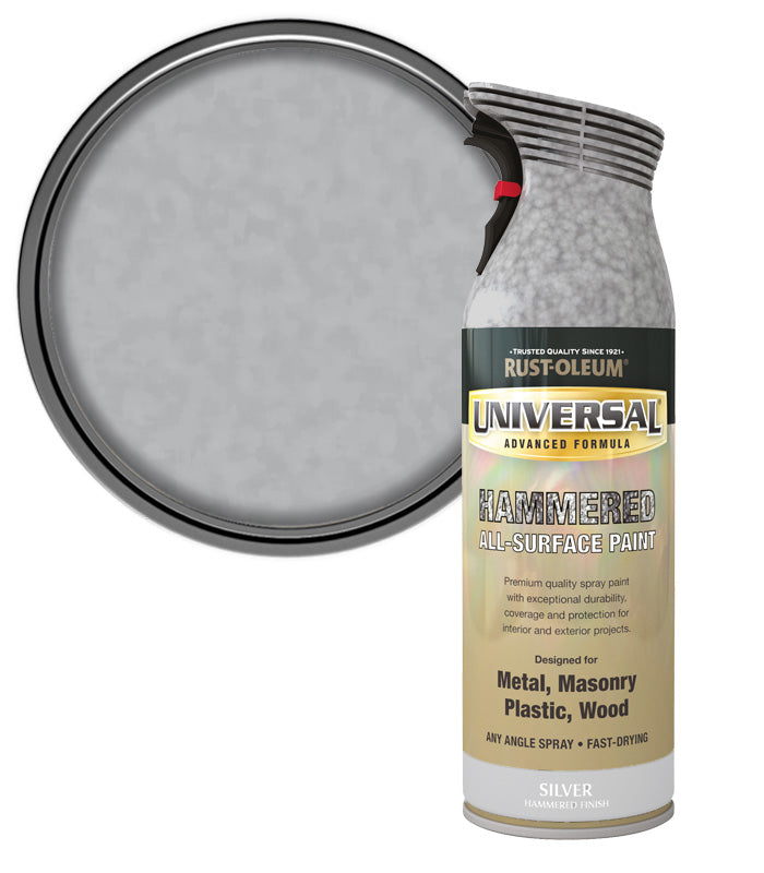 Rust-Oleum Universal All Surface Spray Paint - Hammered - Silver - 400ml