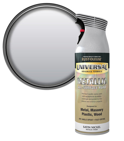 Rust-Oleum Universal All Surface Spray Paint - Metallic - Satin Nickel - 400ml
