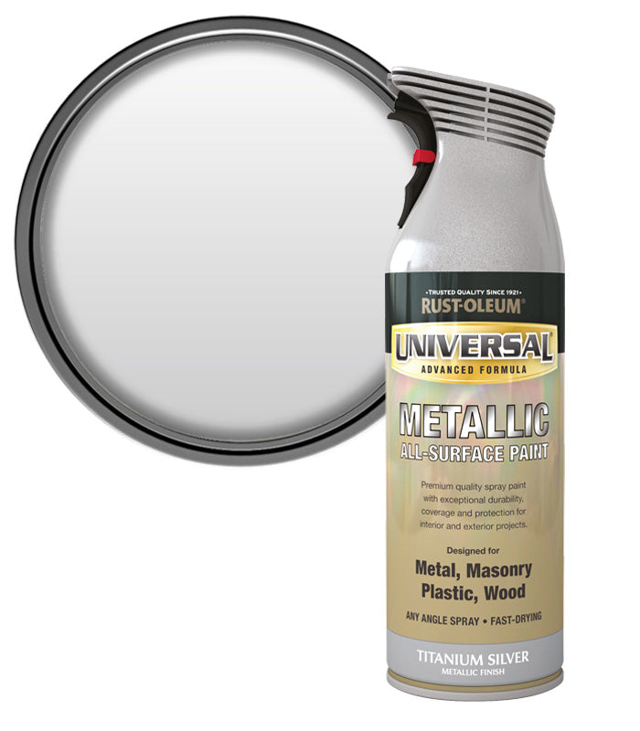 Rust-Oleum Universal All Surface Spray Paint - Metallic - Titanium Silver - 400ml