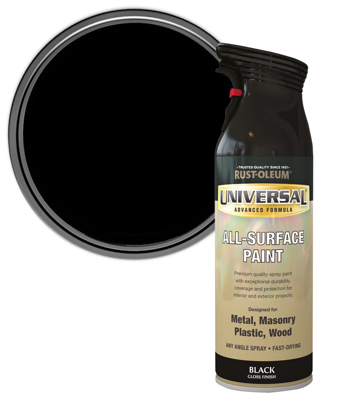 Rust-Oleum Universal All Surface Spray Paint - Gloss - Black - 400ml