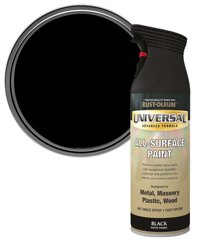 Rust-Oleum Universal All Surface Spray Paint - Satin - Black - 400ml