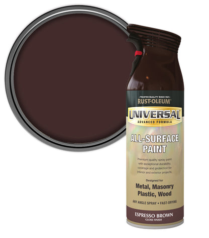 Rust-Oleum Universal All Surface Spray Paint - Gloss - Expresso Brown - 400ml