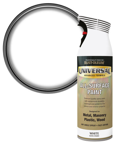 Rust-Oleum Universal All Surface Spray Paint - Satin - White - 400ml