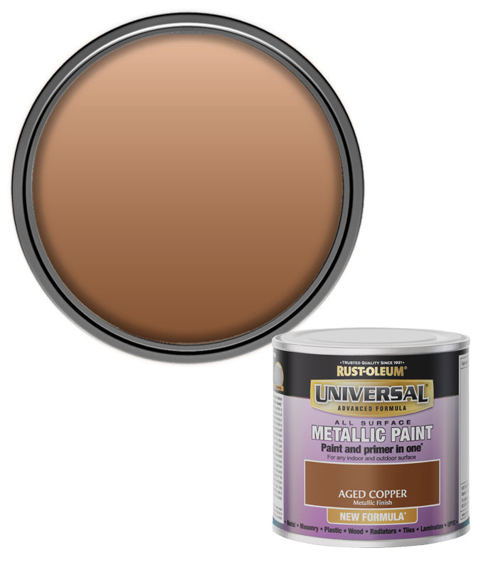 Rust-Oleum Universal All Surface Brush on Metallic Paint - Aged Copper - 250ml