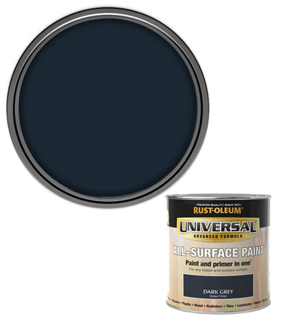 Rust-Oleum Universal All Surface Brush on Paint - Gloss - Dark Grey - 250ml