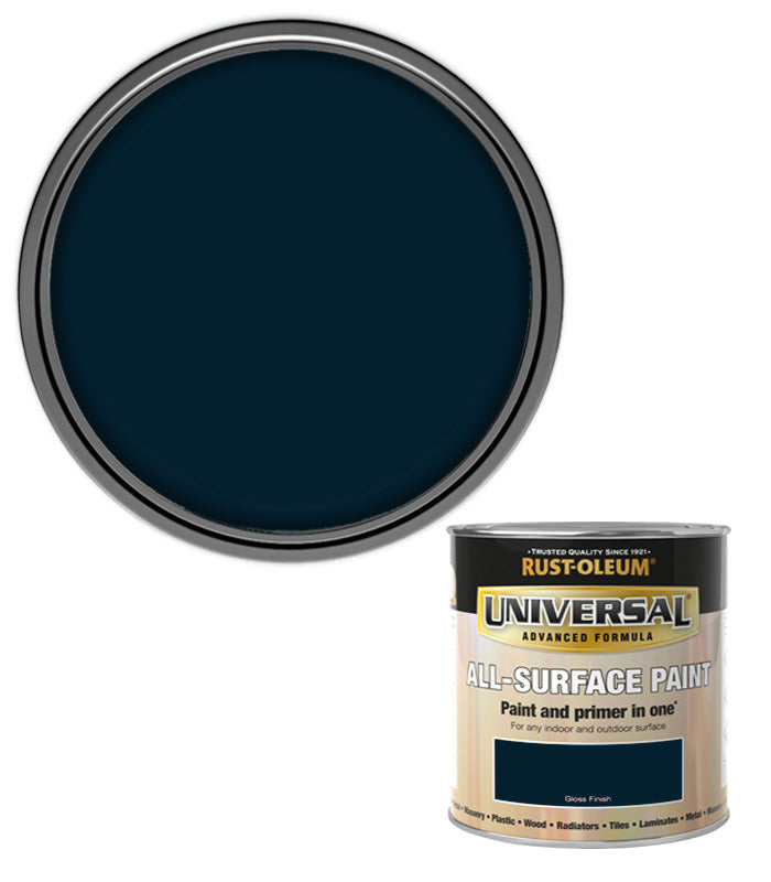 Rust-Oleum Universal All Surface Brush on Paint - Gloss - Navy Blue - 250ml