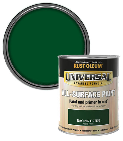 Rust-Oleum Universal All Surface Brush on Paint - Gloss - Racing Green - 750ml