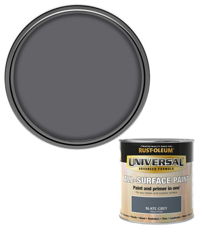 Rust-Oleum Universal All Surface Brush on Paint - Gloss - Slate Grey - 250ml