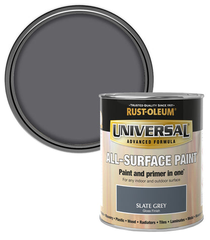 Rust-Oleum Universal All Surface Brush on Paint - Gloss - Slate Grey - 750ml