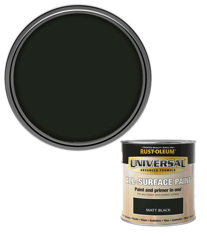 Rust-Oleum Universal All Surface Brush on Paint - Matt - Black - 250ml