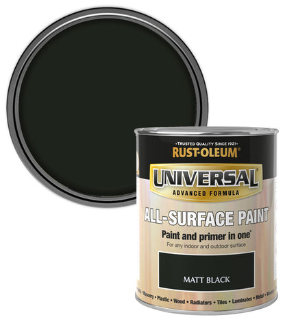 Rust-Oleum Universal All Surface Brush on Paint - Matt - Black - 750ml