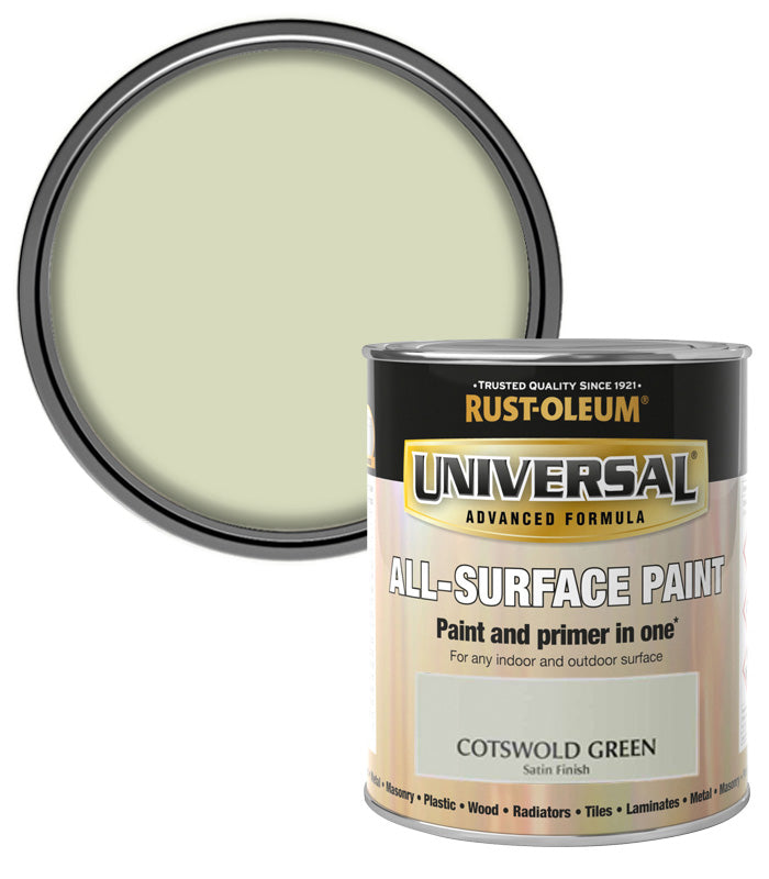 Rust-Oleum Universal All Surface Brush on Paint - Satin - Cotswold Green - 750ml