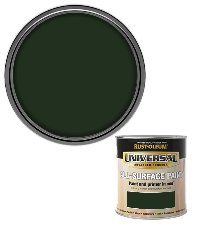 Rust-Oleum Universal All Surface Brush on Paint - Satin - Darkest Green - 250ml