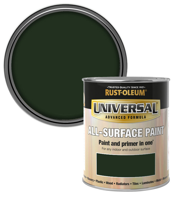 Rust-Oleum Universal All Surface Brush on Paint - Satin - Darkest Green - 750ml