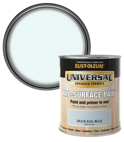 Rust-Oleum Universal All Surface Brush on Paint - Satin - Duck Egg Blue - 750ml