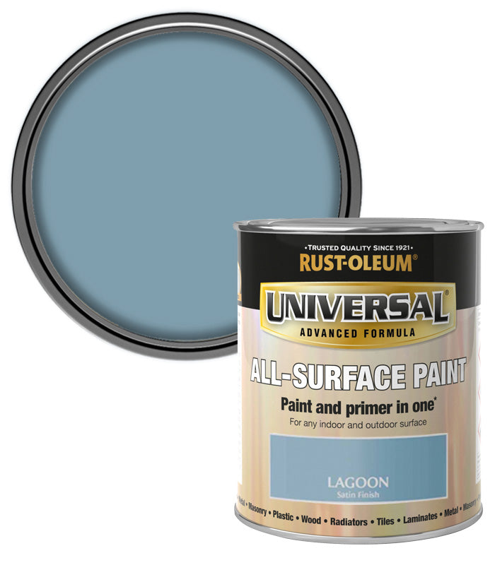 Rust-Oleum Universal All Surface Brush on Paint - Satin - Lagoon - 750ml