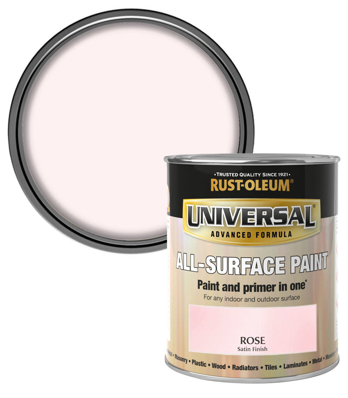 Rust-Oleum Universal All Surface Brush on Paint - Satin - Rose - 750ml