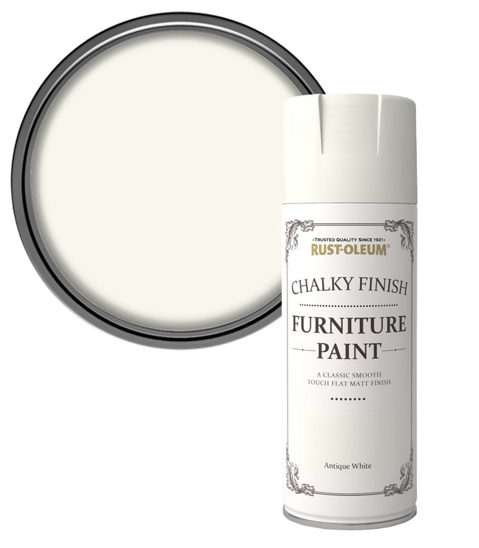 Rust-Oleum Chalk Chalky Furniture Paint - Antique White - 400ml Areosol