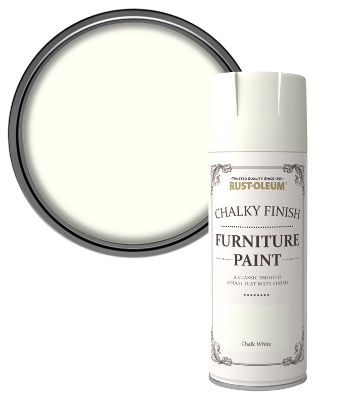 Rust-Oleum Chalk Chalky Furniture Paint - Chalk White - 400ml Aerosol