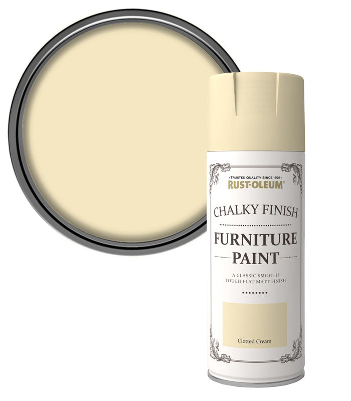 Rust-Oleum Chalk Chalky Furniture Paint - Clotted Cream - 400ml Areosol