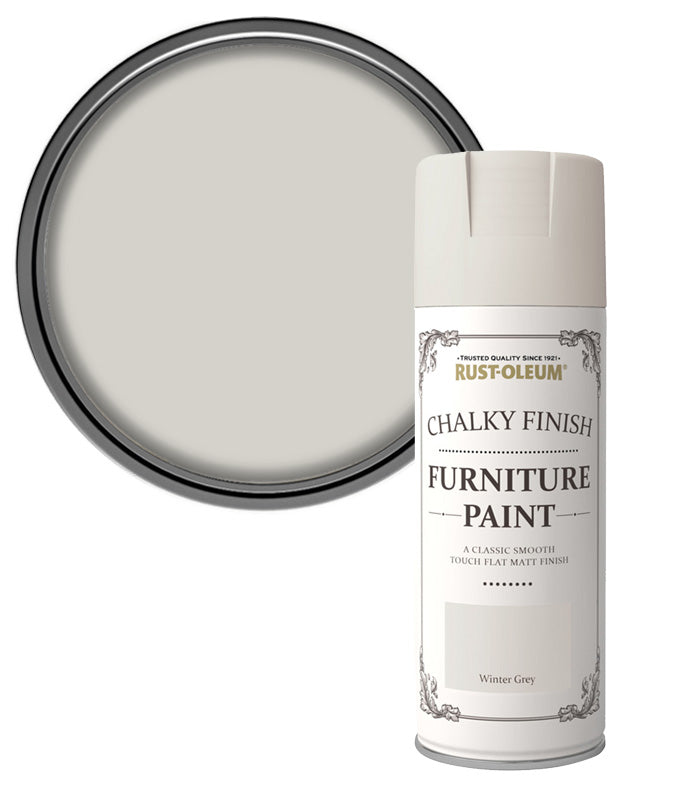 Rust-Oleum Chalk Chalky Furniture Paint - Winter Grey - 400ml Areosol