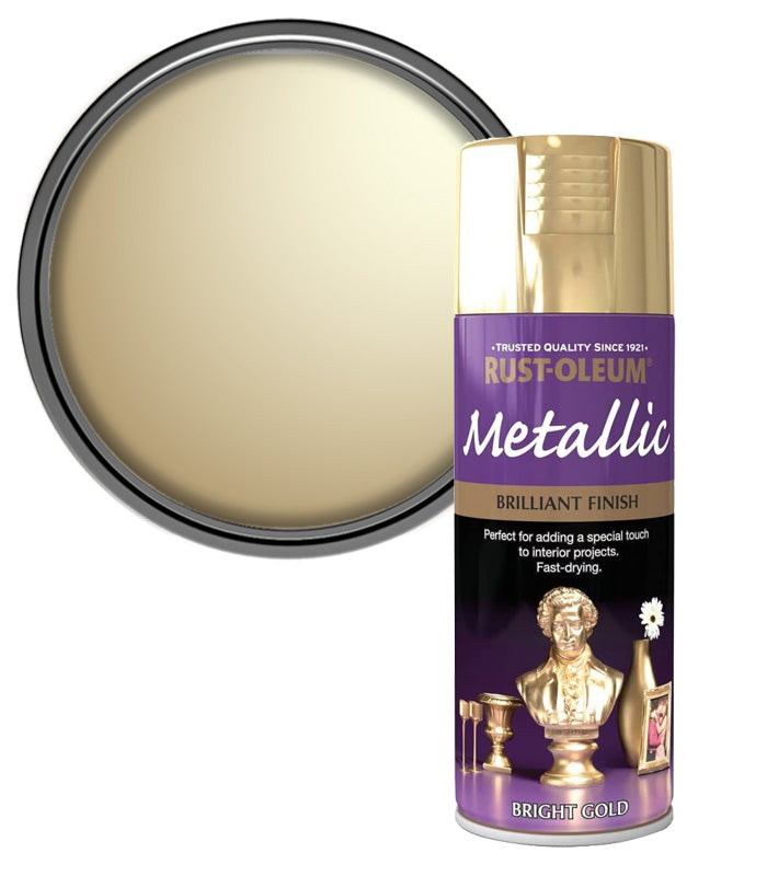 Rust-Oleum Metallic Finish Spray Paint - 400ml - Bright Gold