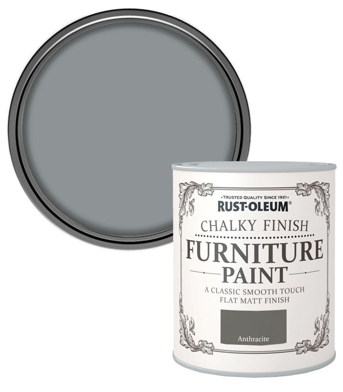 Rust-Oleum Chalk Chalky Furniture Paint Anthracite 750ml