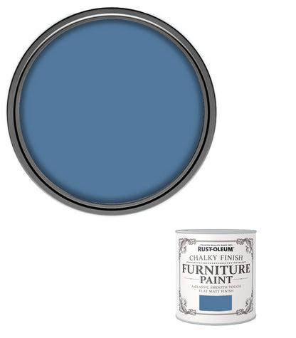 Rust-Oleum Chalk Chalky Furniture Paint Blue Silk 125ML