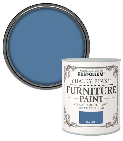 Rust-Oleum Chalk Chalky Furniture Paint Blue Silk 750ML