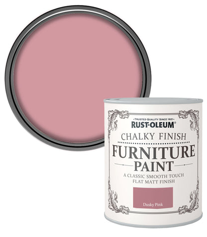 Rust-Oleum Chalk Chalky Furniture Paint Dusky Pink 750ML