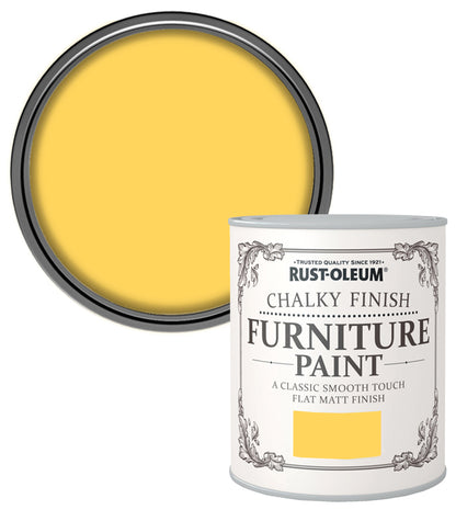 Rust-Oleum Chalk Chalky Furniture Paint Lemon Jelly 750ml