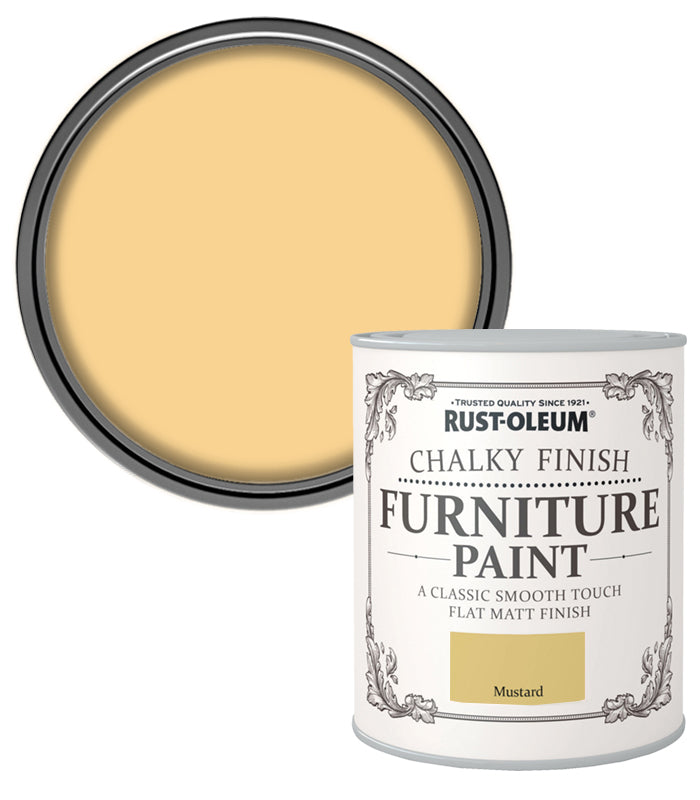 Rust-Oleum Chalk Chalky Furniture Paint Mustard 750ML