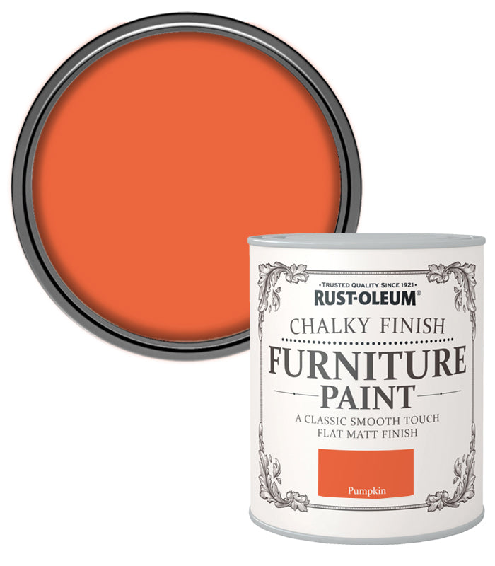 Rust-Oleum Chalk Chalky Furniture Paint Pumpkin 750ML