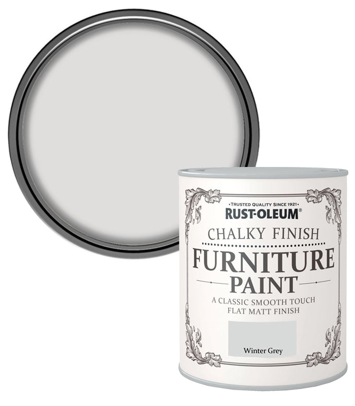Rust-Oleum Chalk Chalky Furniture Paint Winter Grey 750ml