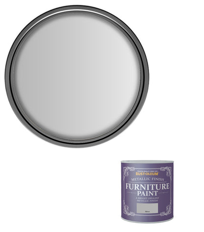 Rust-Oleum Metallic Furniture Paint Silver 125ML
