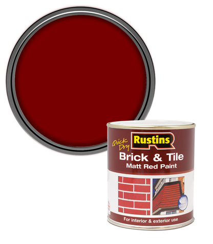 Rustins Quick Dry Brick & Tile Paint - Matt Red - 1 Litre