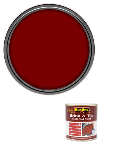 Rustins Quick Dry Brick & Tile Paint - Matt Red - 250ml